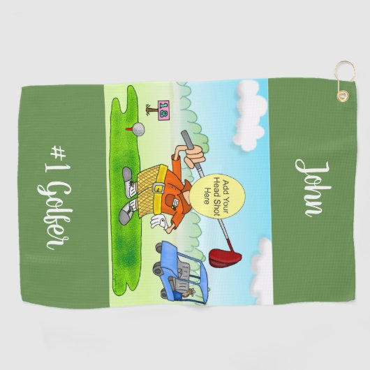 Golf Funny Cartoon Golfhanddoek (Horizontaal)