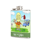 Golf Funny Cartoon Vinyl Flask Heupfles (Links)