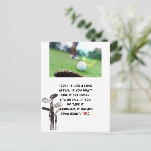 Golf Funny Gezegde Citaten Groet Golfer Briefkaart (Staand voorkant)