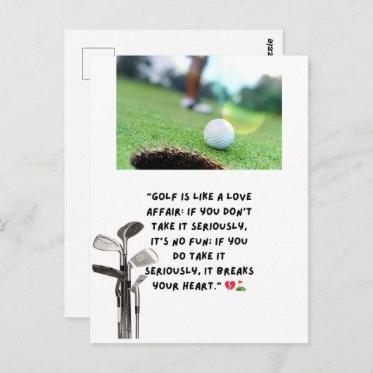 Golf Funny Gezegde Citaten Groet Golfer Briefkaart (Voorkant / Achterkant)