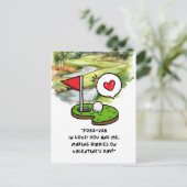 Golf Funny Gezegde Golfer op Valentijnsdag Feestdagenkaart (Staand voorkant)