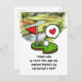 Golf Funny Gezegde Golfer op Valentijnsdag Feestdagenkaart (Voorkant / Achterkant)