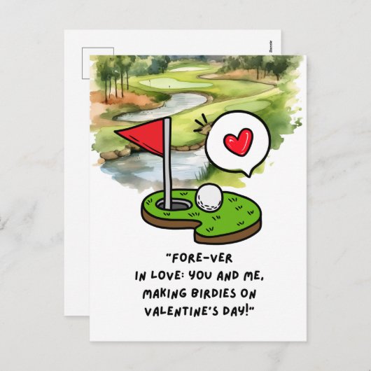 Golf Funny Gezegde Golfer op Valentijnsdag Feestdagenkaart (Voorkant / Achterkant)
