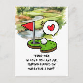 Golf Funny Gezegde Golfer op Valentijnsdag Feestdagenkaart (Voorkant)
