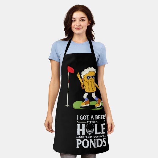Golf Funny gezegde met Golfer en Bier Schort (Gedragen)