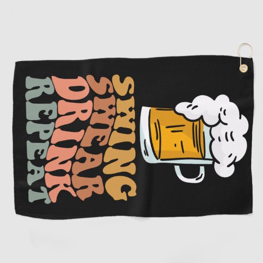 Golf Funny Gezegde Swing Swear Drink Herhaal Golfhanddoek (Horizontaal)