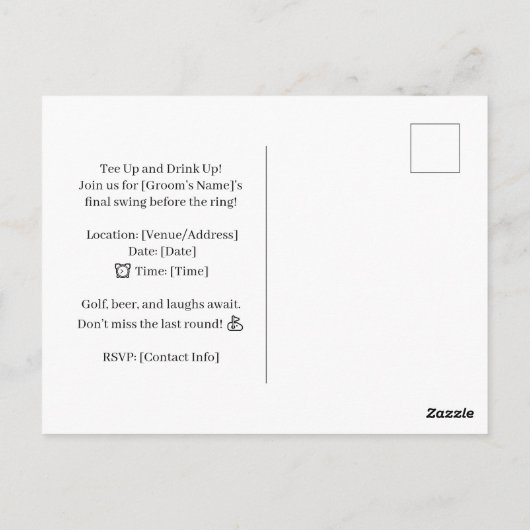 Golf Funny Gezegde voor Bachelor Golfer Briefkaart (Achterkant)