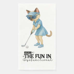 Golf Funny Gezegde voor Cat Lovers Golfers Servet