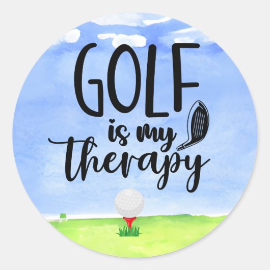 Golf Funny gezegde voor golfer Classic Round Stick Ronde Sticker (Voorkant)