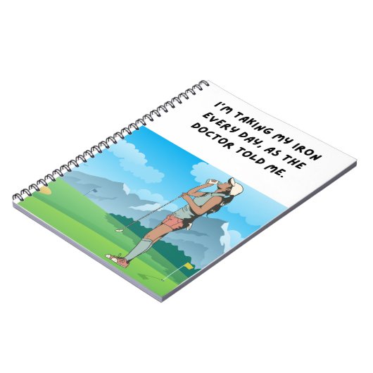 Golf Funny Gezegde voor vrouwelijke golfer Notitieboek (Linkerzijde)