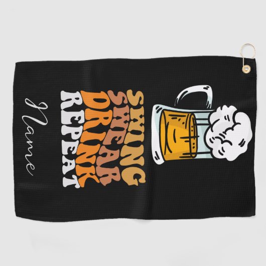 Golf Funny gezegde zingende drink herhaling Golfhanddoek (Horizontaal)