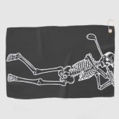 Golf Funny Golfen Skelet spelen Golfer Golfhanddoek (Horizontaal)