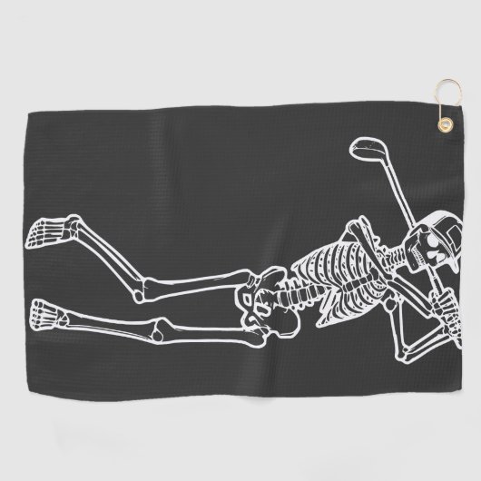 Golf Funny Golfen Skelet spelen Golfer Golfhanddoek (Horizontaal)
