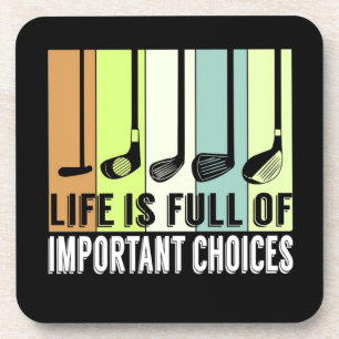 Golf Funny Life Choices Clubs Bier Onderzetter