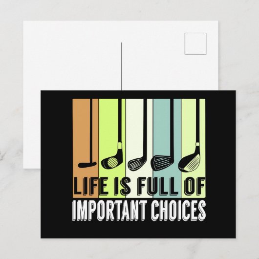 Golf Funny Life Choices Clubs Briefkaart (Voorkant / Achterkant)