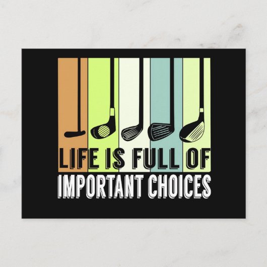 Golf Funny Life Choices Clubs Briefkaart (Voorkant)