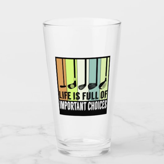 Golf Funny Life Choices Clubs Glas (Voorkant)