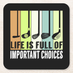 Golf Funny Life Choices Clubs Kartonnen Onderzetters