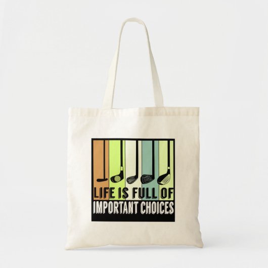 Golf Funny Life Choices Clubs Tote Bag (Voorkant)
