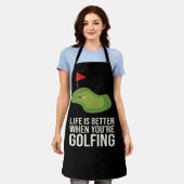 Golf Funny Life is beter als je golft Schort (Gedragen)