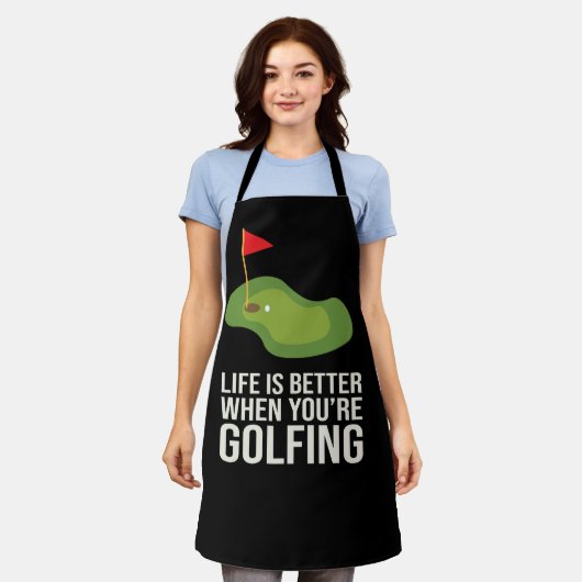 Golf Funny Life is beter als je golft Schort (Gedragen)