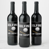 Golf Funny Quotes golfen is mijn therapie Wijn Etiket (Flessen)