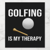 Golf Funny Quotes golfen is mijn therapie Wijn Etiket (Enkel label)