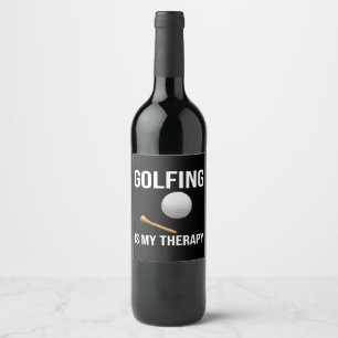 Golf Funny Quotes golfen is mijn therapie Wijn Etiket