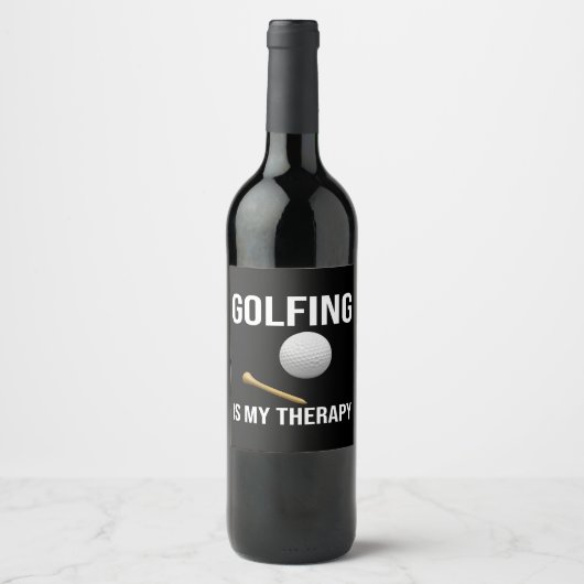 Golf Funny Quotes golfen is mijn therapie Wijn Etiket (Voorkant)