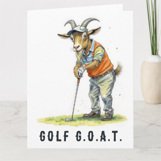 Golf G.O.A.T.- Grote Golfkaart Bedankkaart (Voorkant)