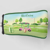 Golf Gal Greens Cart Monogram Name Putter Golfheadcover (Voorkant)