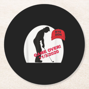 Golf Game is over Funny Anti-Trump Ronde Kartonnen Onderzetter
