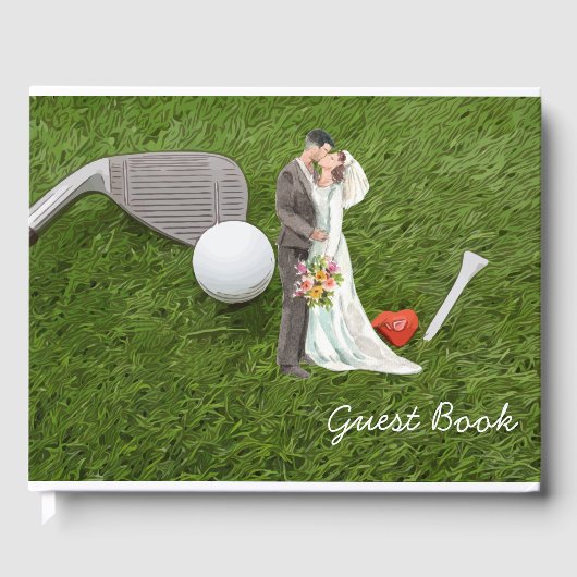 Golf Gastenboek golfbal en t-shirt Bruiloft (Voorkant)