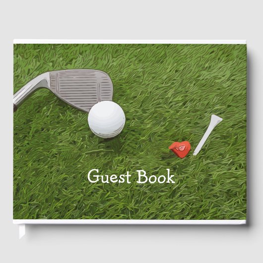 Golf Gastenboek golfbal en t-shirt met liefde (Voorkant)
