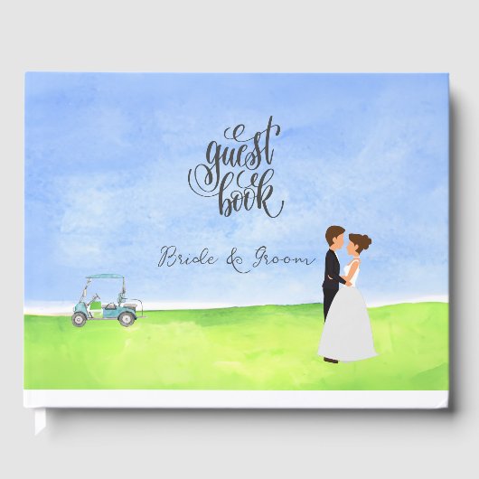 Golf-gastenboek voor goudbruidsfeest gastenboek (Voorkant)