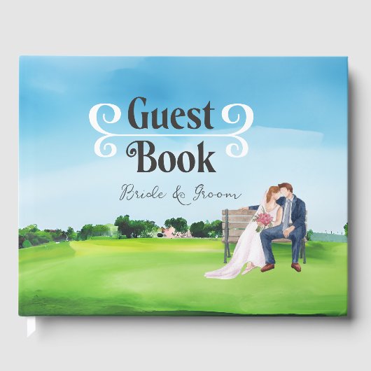 Golf-gastenboek voor goudbruidsfeest gastenboek (Voorkant)