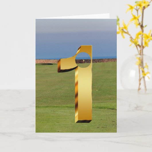 Golf. Gat in één. Kaart (Gele Bloem)