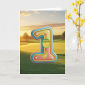 Golf. Gat in één. Kaart (Gele Bloem)