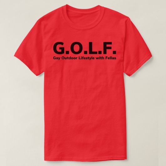GOLF Gay Outdoor Lifestyle met Fellas T-shirt (Design voorkant)