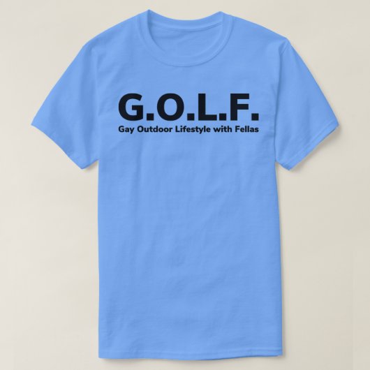 GOLF Gay Outdoor Lifestyle met Fellas T-shirt (Design voorkant)
