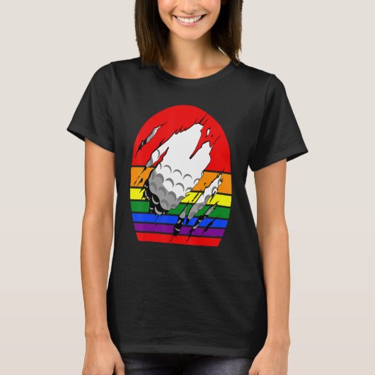 Golf Gay Rainbow Golf Ball komt door T-shirt (Voorkant)