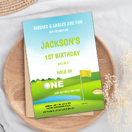 Golf Geboorte Uitnodiging met Hole in One