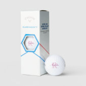 Golf gedempte roze monogram naam & initiaal golfba golfballen (Verpakking)