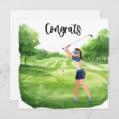 Golf Gefeliciteerd Golf Kaart voor Lady Golfer (Voorkant / Achterkant)