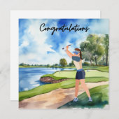 Golf Gefeliciteerd Golf Kaart voor Lady Golfer (Voorkant / Achterkant)