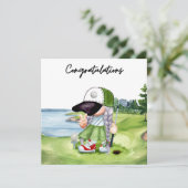 Golf Gefeliciteerd Golf Kaart voor Lady Golfer (Staand voorkant)