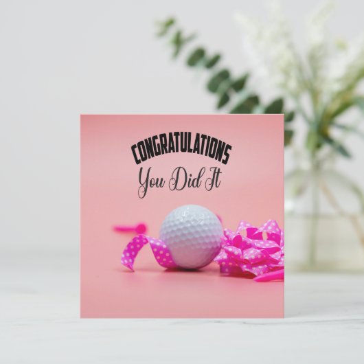 Golf Gefeliciteerd, je hebt de dame golfer roze ge (Staand voorkant)