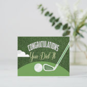 Golf Gefeliciteerd, je hebt het gedaan voor golfer Briefkaart (Staand voorkant)