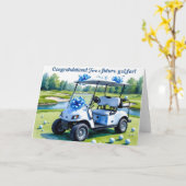 Golf gefeliciteerd met Baby Boy Kaart (Gele Bloem)