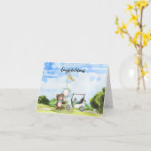 Golf Gefeliciteerd met Baby Golfer Het is Boy Kaart (Gele Bloem)